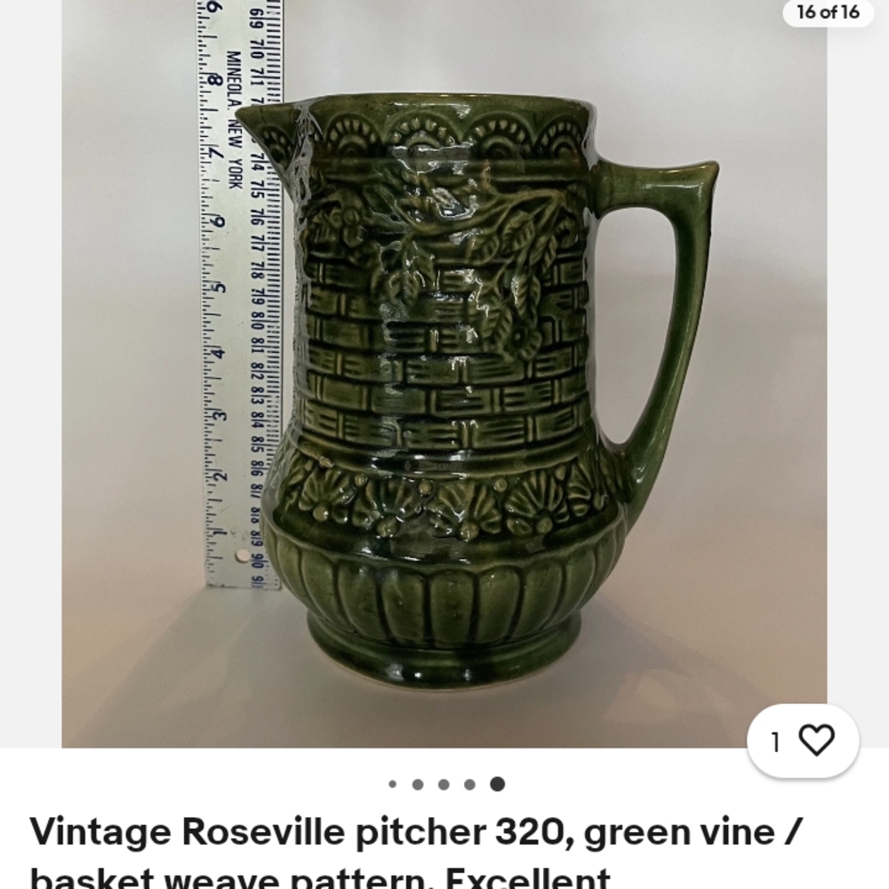 Green Ceramic Bowl with Vintage Marking